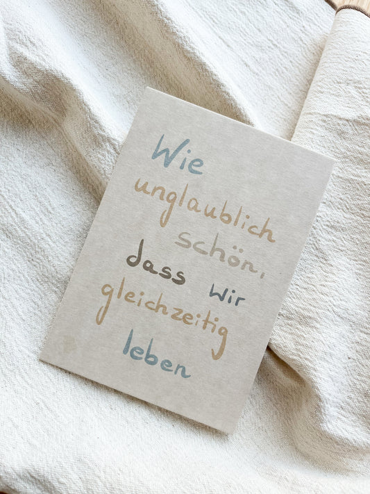 Dicke Postkarte - gleichzeitig leben