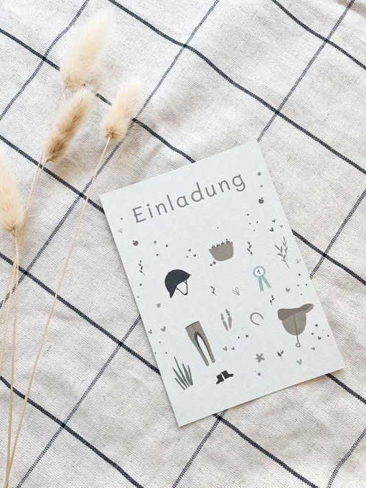 Einladungskarte - Kindergeburtstag - Pferd