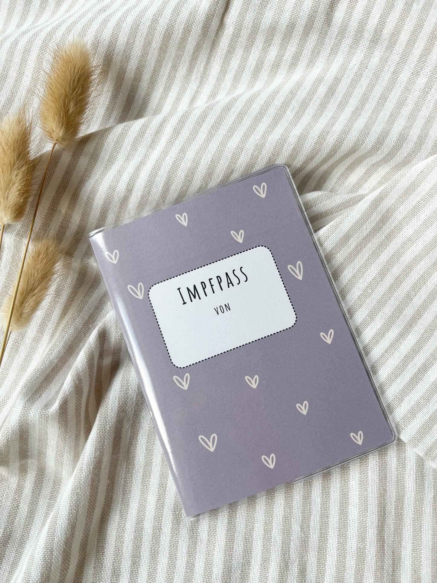 Impfpasshülle Lila Herzen